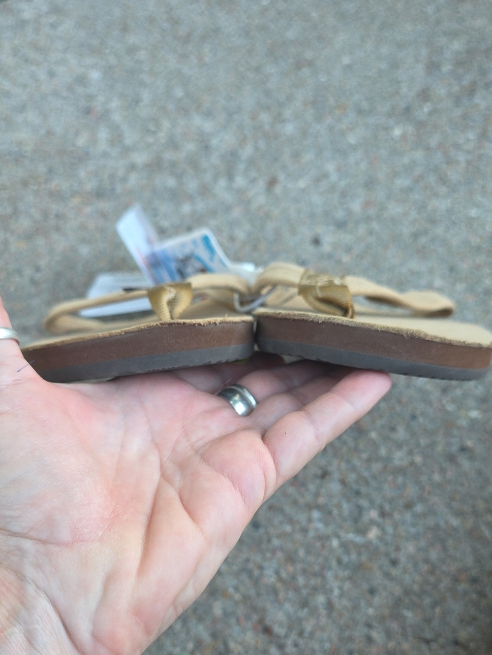 NWT Rainbow 301 ALTS Leather Sierra Brown Single Arch Flip Flops - Picture 5 of 11
